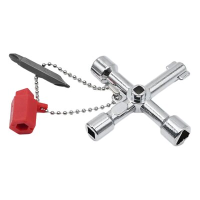 4 Way Cross Key Zinc Alloy Multifunction Universal Key 4 In 1 Wrench Key for ...