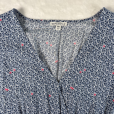 J.Crew Mercantile Faux Wrap Dress Women Sz XXS Cottage Core Ruffle Hi Lo Floral