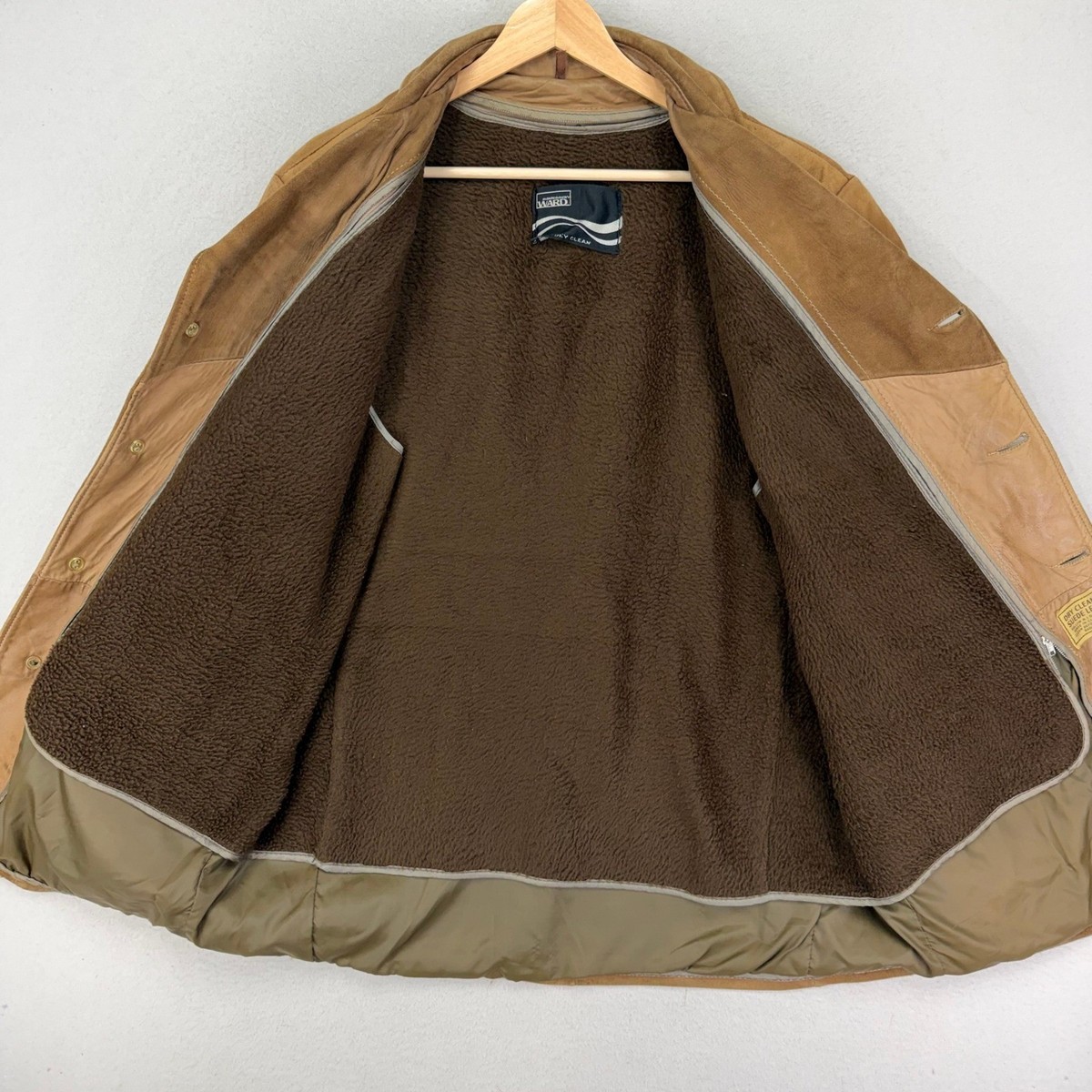 Vintage Montgomery Ward Jacket Mens 48 Brown Suede Leather with Vintage Montgomery Ward Jacket Mens 48 Brown Suede Leather with