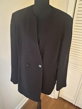 Jones New York Black Lined Two-Button Blazer Women's Size 14