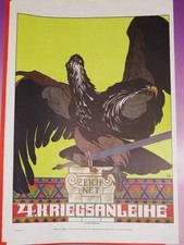 Heinrich LEFLER 1863-1919 GRANDE MANIFESTO GUERRA 14-18 SECESSIONE VIENA AUSTRIA