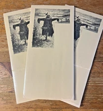 Scary Scarecrow Note Pad Lot of 3 Manus Press Vintage 5 x 11 Notepads Halloween