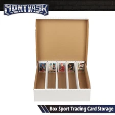 New 5000 Count 5Row Corrugated Cardboard Box Sport Trading Card Storage White