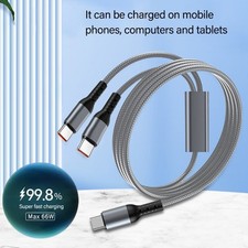 Combine Fast Charges Type C Cable 100W Nylon Braided Double Charging Cord for