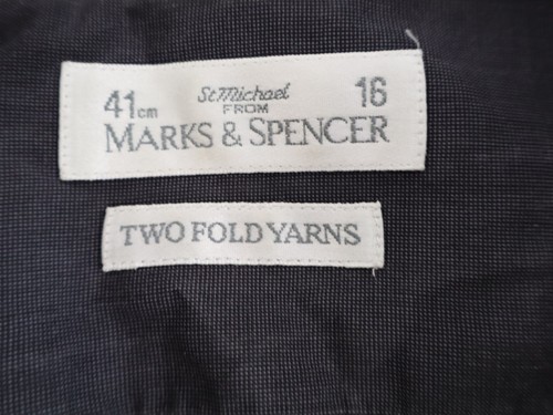 Chemise homme St Michael années 90 deux fils pliants 16 gris manches longues M&S - Photo 5/6