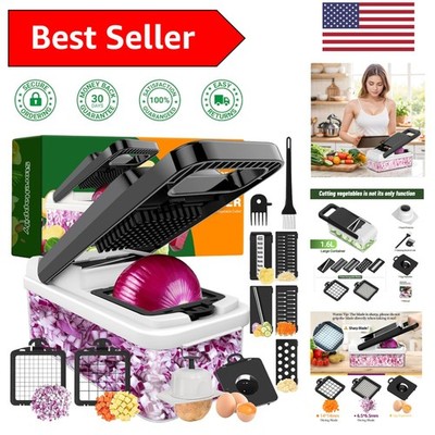 Compact 12-in-1 Veggie Chopper with 7 Stainless Steel Blades - Perfect for Gifts