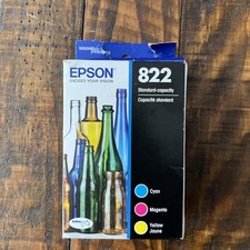 Genuine Epson 822 Color Printer Ink Exp 10/24 Sealed Cartridges