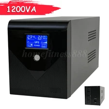 Backup UPS Uninterruptible Power Supply 4 Outlet LCD Display Battery 1200VA/720W