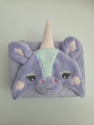 Tiny Little Wonders PURPLE UNICORN Hooded BLANKET Wrap Security Lovey
