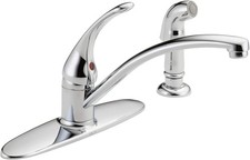 Foundations Chrome Kitchen Faucet W/ Side Sprayer Contemporary 4 Hole Kitchen