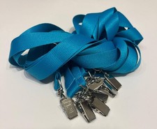 Qty 10 Light Blue Polyester Neck LANYARD 3/4" 20mm for ID Key Convention Work