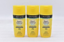 Lot of 3 Neutrogena Beach Defense Sunscreen Lotion SPF 70 6.7oz Exp: 12/27 3.13 per gallon