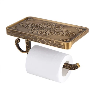 Antiker Toilettenpapierhalter Aus Messing Wandmontage Handyablage Antikf X1SB - Bild 1 von 4