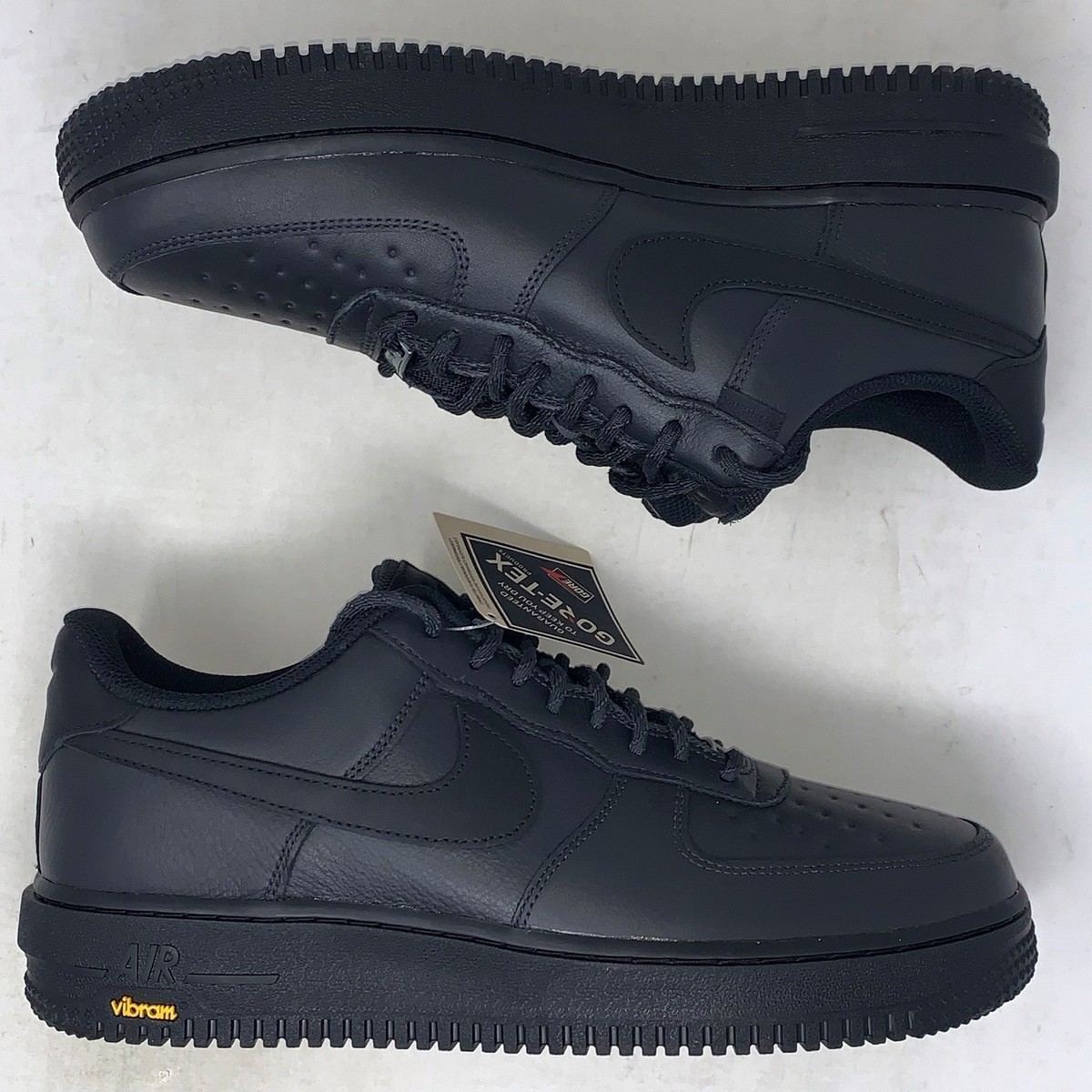 Nike Air Force 1 GoreTex Black Waterproof Sneakers, Size 10.5 BNIB