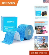 PRO Kinesiology Tape 16ft - Elastic, Latex-Free Support for Athletes - Blue+Blue 2.66 per gallon