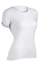 Indera Short Sleeve Vest - White - Women Size M