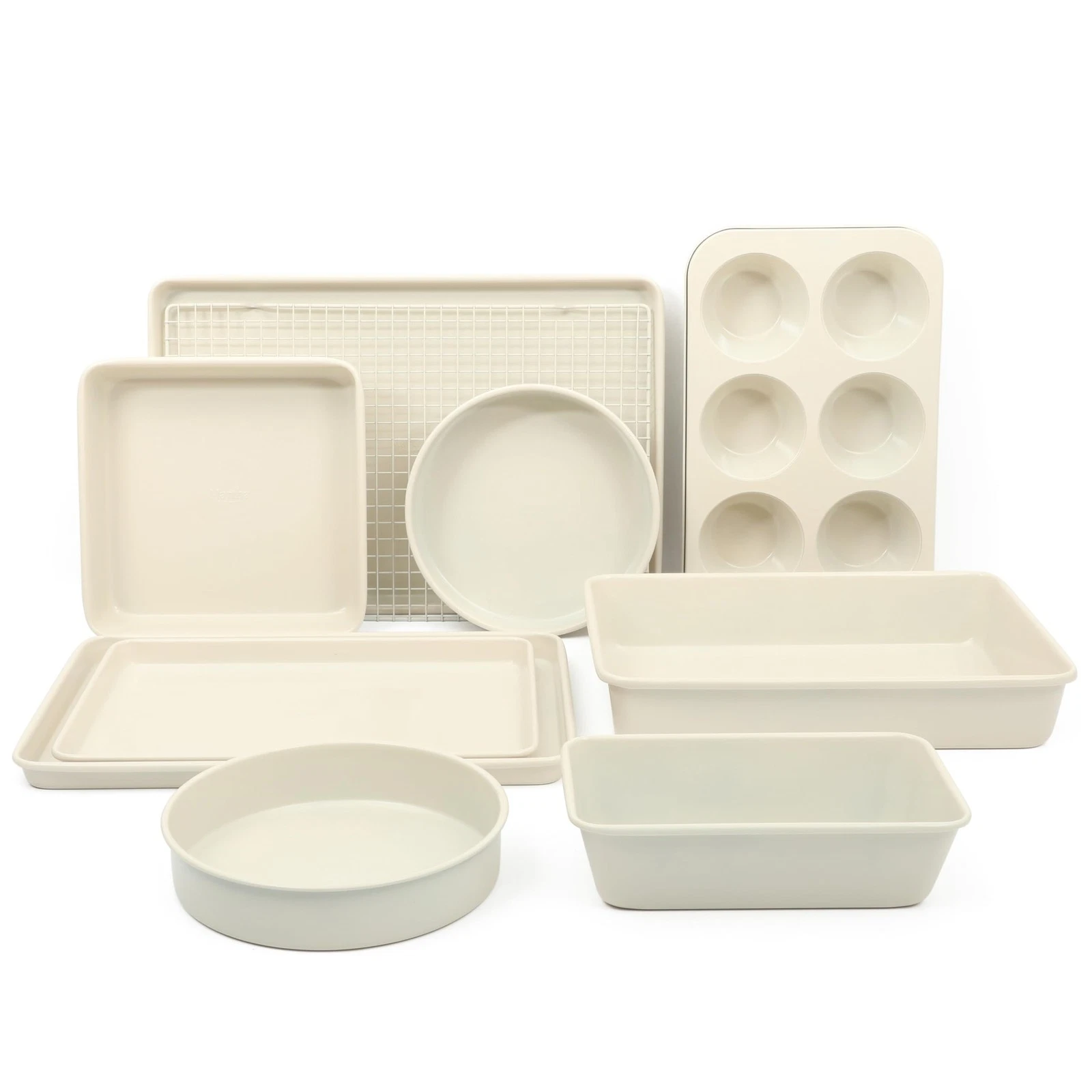 Martha Stewart Gallen 10 Piece 10-Piece Bakeware Set, Linen White (Set)