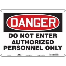 Condor 472M94 Safety Sign, 10 In Height, 14 In Width, Polyethylene, Horizontal