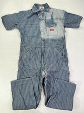 Dickies Herringbone Railroad Jumpsuit Coveralls Short Sleeve Mens Large Reg