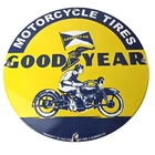 Vintage Motorcycle Tires Sign - Porcelain Gas Pump Station Sign