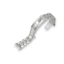 Polished Datejust Submariner GMT Glide Lock 21mm Silver Steel Bracelet For Rolex