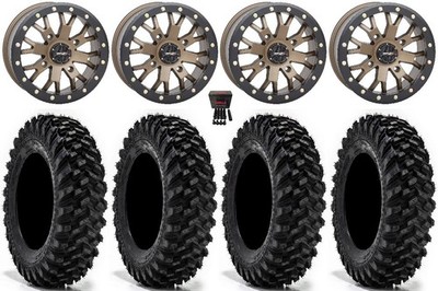System 3 SB-4 14'' Wheels Bronze (4+3) 32'' Warrior XT Tires RZR Turbo S / RS1