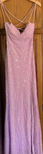 Lavender Sleeveless Sequin Chiffon Bridesmaid Formal Gown Dress Regular Size