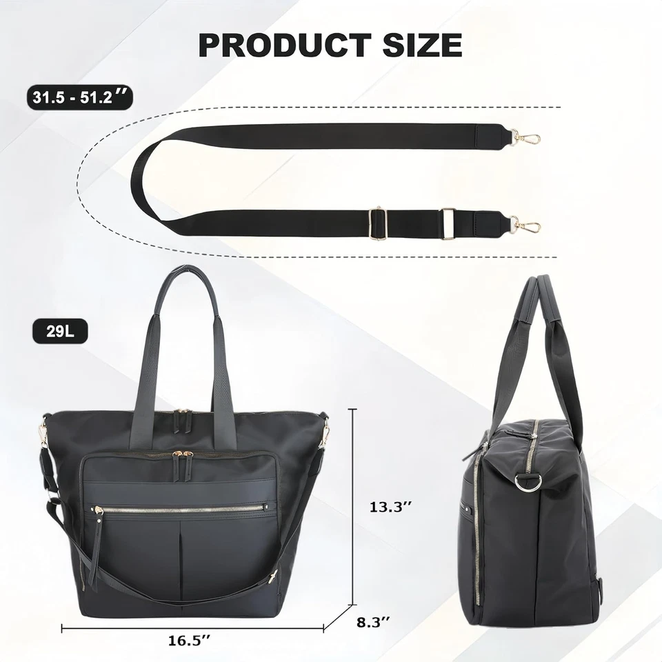 29L Travel Bag for Women, Waterproof Gym & Weekend Bag with Trolley Sleeve - Image 4 of 4