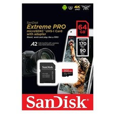 Sandisk Extreme Pro 64GB Micro SD SDXC Memory Card 170MB/s Class10 V30 U3 4K