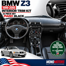 Interior Dash Trim Kit For Bmw Z3 1999-2005 Piano Black 21 Pcs