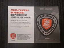 Home Depot Major Appliance HDPP Protection Silver  Rockstar Award Patch Badge