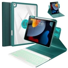 iPad 10.2" Keyboard Case with 360° Rotating Magnetic Cover – Teal (New in Box)