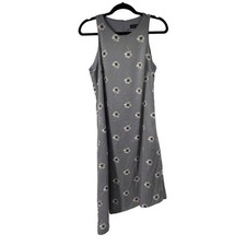 Banana Republic Y2K Silver Floral‎ Asymmetrical Sleeveless Dress 10 Womens Sexy