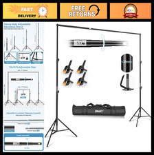 10x10FT Adjustable Photo Backdrop Stand Kit with Clamps Carry Bag - Heavy Duty