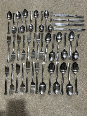 41 Piece Oneida Prescott Flat Wear Set.  Stainless.