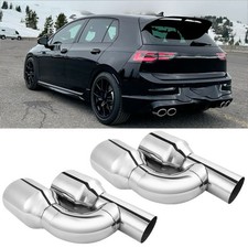 2.5" in 4" out 11.5"L Outlet Dual Stainless Steel Exhaust Pipe For MK8 VW Golf R
