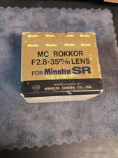 vintage Minolta MC W.Rokkor-HG 35mm f/2.8 Box And Manual ONLY NO LENS