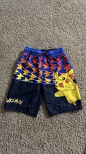 Pokemon Swimsuit Boys Medium Blue Yellow and Red Gamer