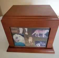 Pet Urn Cremation Solid Cherry Wood