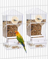 Automatic Bird Feeder 2 Pcs No Mess Bird Cage Feeder Seed Food Container with...