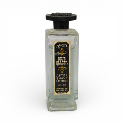 Avon Blue Blazer After Shave Lotion Vintage Glass Bottle 2 Fl. Oz. Decorative Co