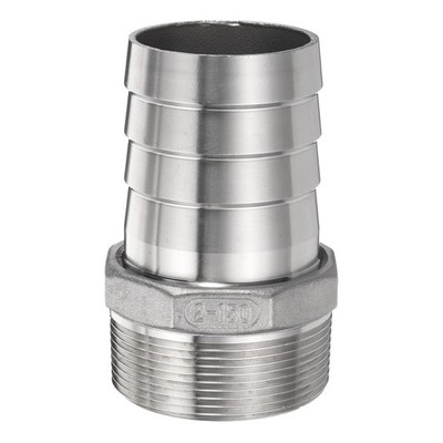 Stainless Steel Hose Barb Fitting 52mm Barbed x 2'' NPT Male Pipe Fitting
