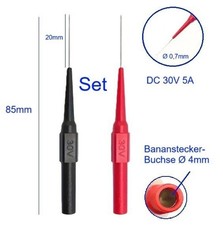 Set 0,7mm Pr&auml;zision Messpitzen f&uuml;r Bananenstecker 4mm Multimeter