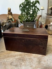 Antique Wooden Tea Caddy With Lid For Restoration To Former Glory