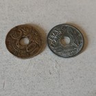 Lot 2 pièces France 10 centimes percées, dont 10c Lindauer, État Français