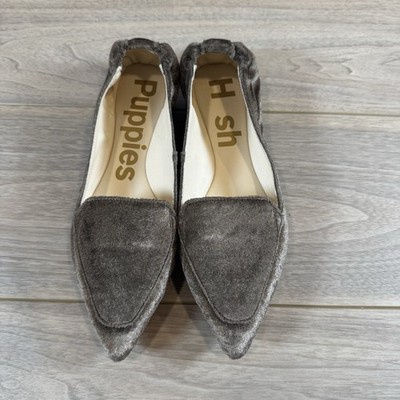 Women's sz 7 Hush Puppies Hazel Pointe  Brown Suede Ballet Flat Shoes
