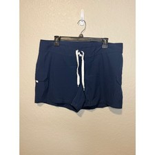Kanu Surf Women's Swim Board Shorts Size 14 Blue Cargo Pockets Drawstring