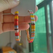 5cm Rainbow Hoop Earrings Women Spring Summer Beach Holiday Fashion