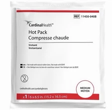 Cardinal Health Medium Instant HOT PACKS 6" x 6.5" Case of 39