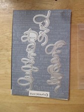 RARE Stampin' Up! "Expressions" Thinlits 3-piece Die Set Thankful, Merry, & Love